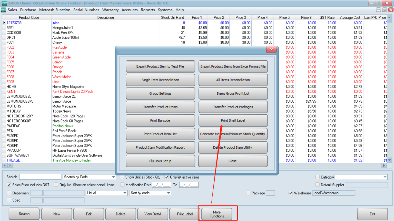 How to Print Shelf Labels for Different Items at the Same Time Zii