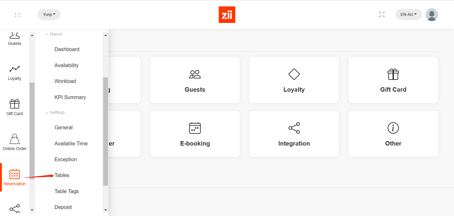 How to Set Table Combinations Zii Help Center